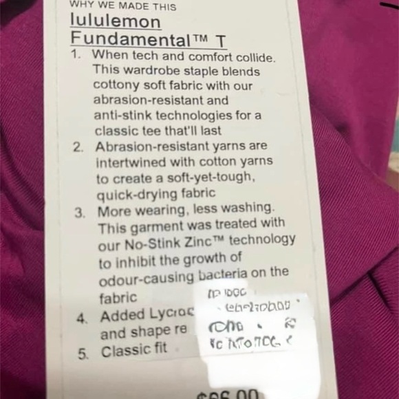 NWT Lululemon Fundamental tee - Picture 2 of 2
